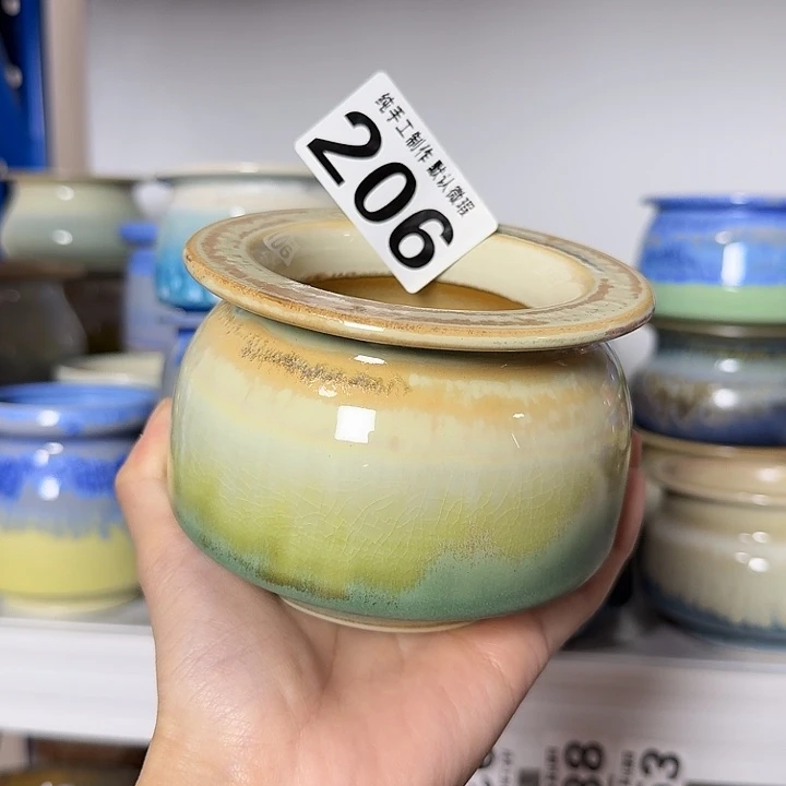 华***瑟景德镇手工陶瓷盆 口8