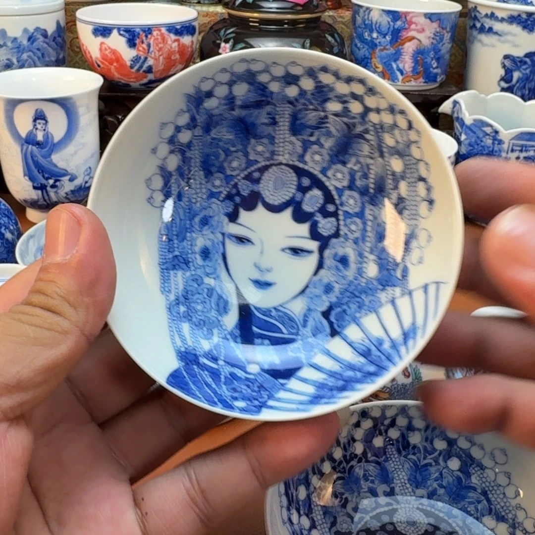 安***陶杯子景德镇全手工手绘陶瓷