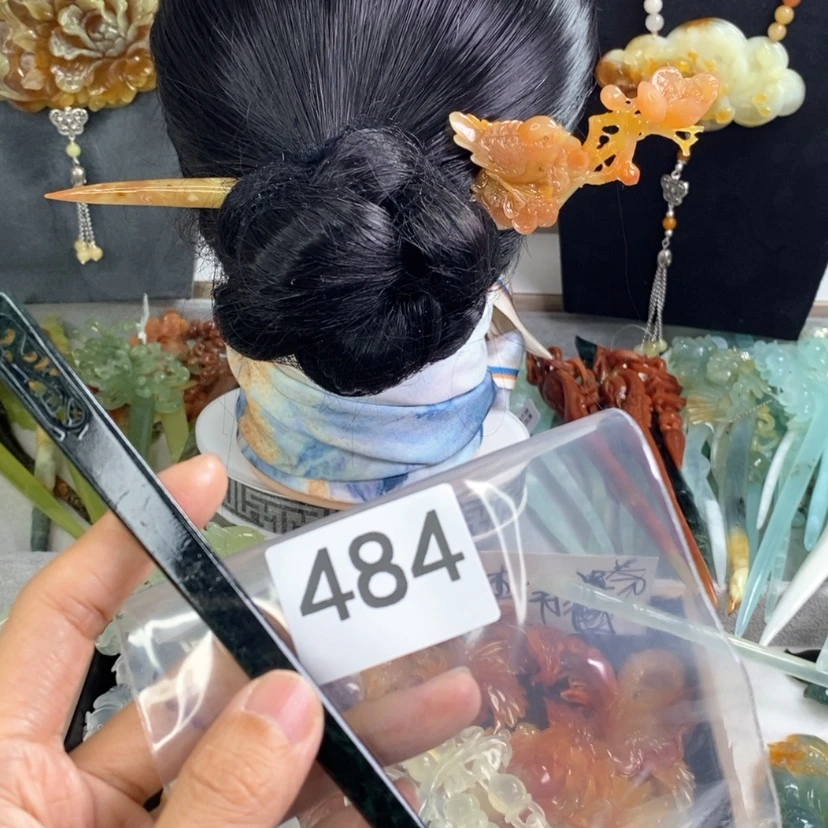 【闪购商品】岫玉发饰合金云*发簪