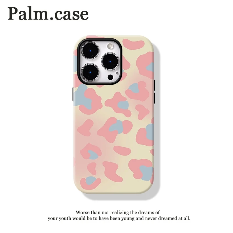 菲林二合一适用华为/oppo/vivo/小米/一加/苹果16手机壳粉色豹纹