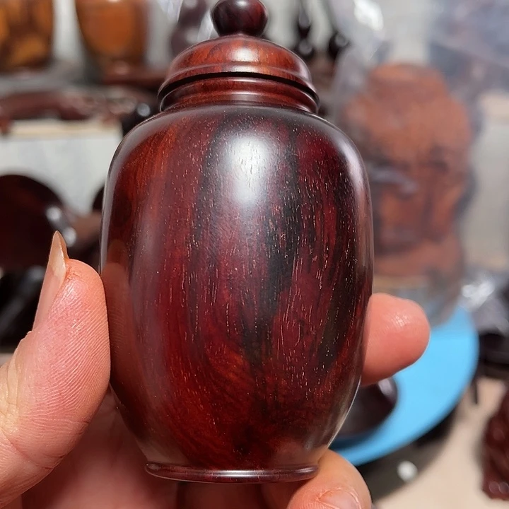 檀香紫檀（小叶紫檀）小叶紫檀罐子