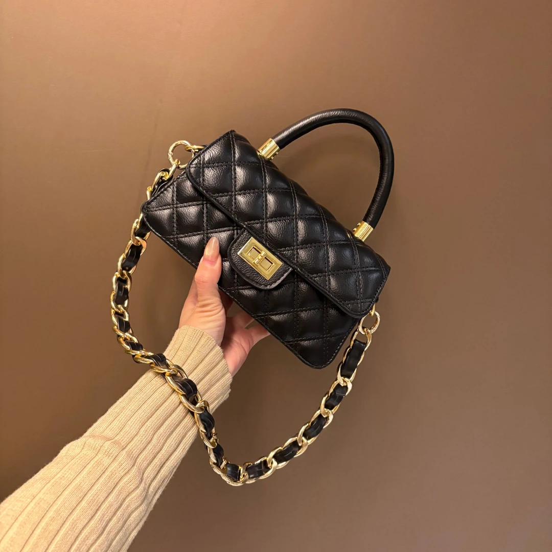 轻奢百搭小香风斜挎包多格层手提包2025新款韩版秋冬高级感腋下包