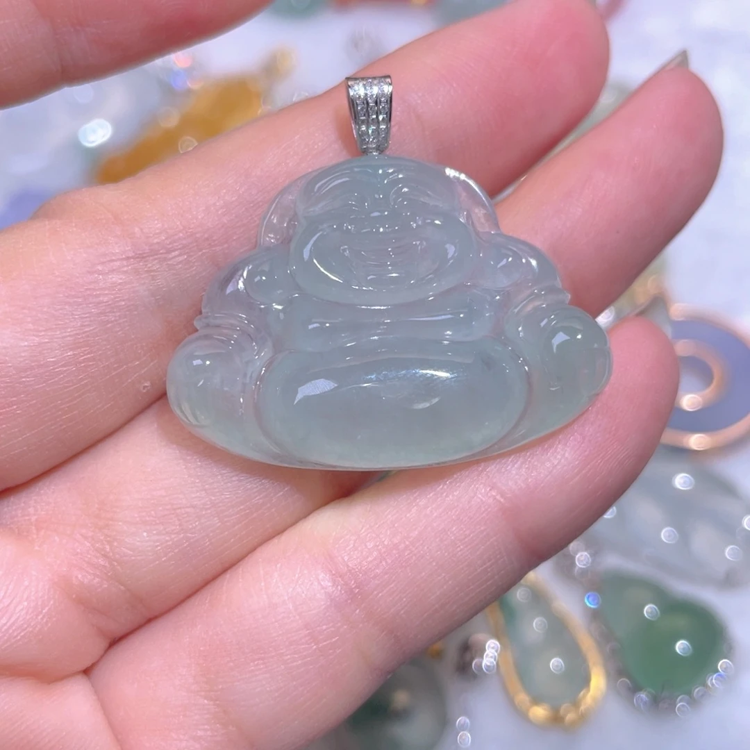 颈饰18K金镶嵌翡翠翡翠