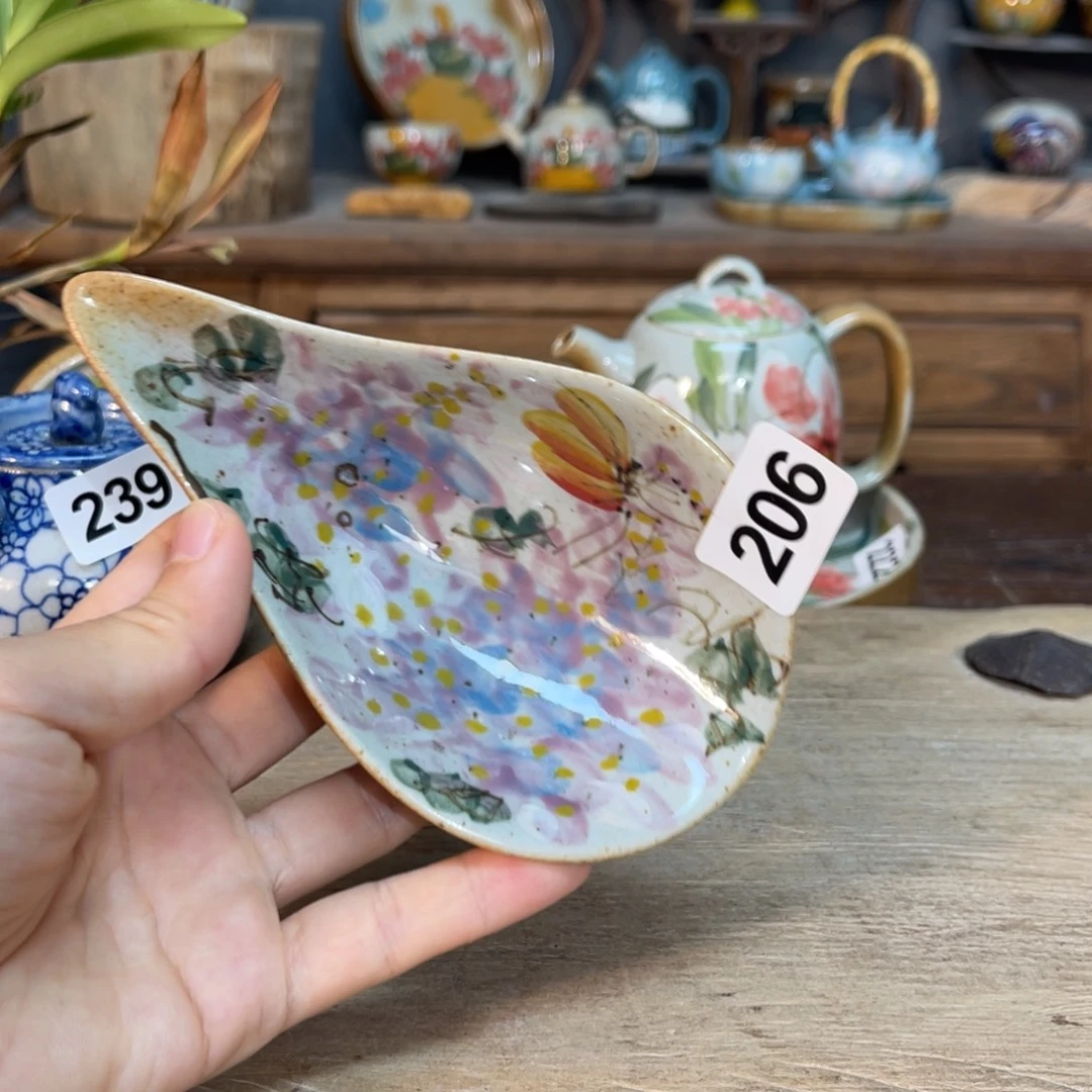 壶素浅陶瓷手工手绘
