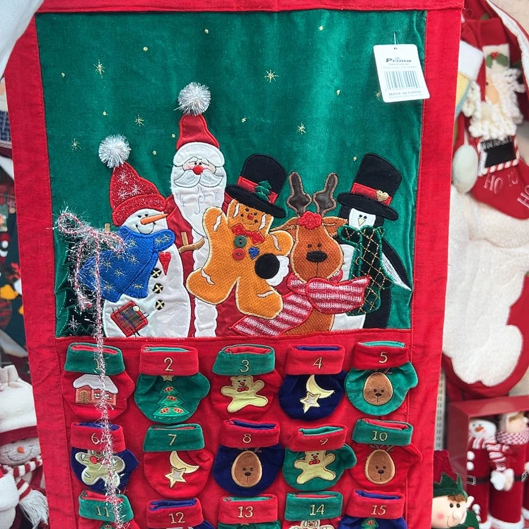 毛绒中古圣诞节挂历倒计时