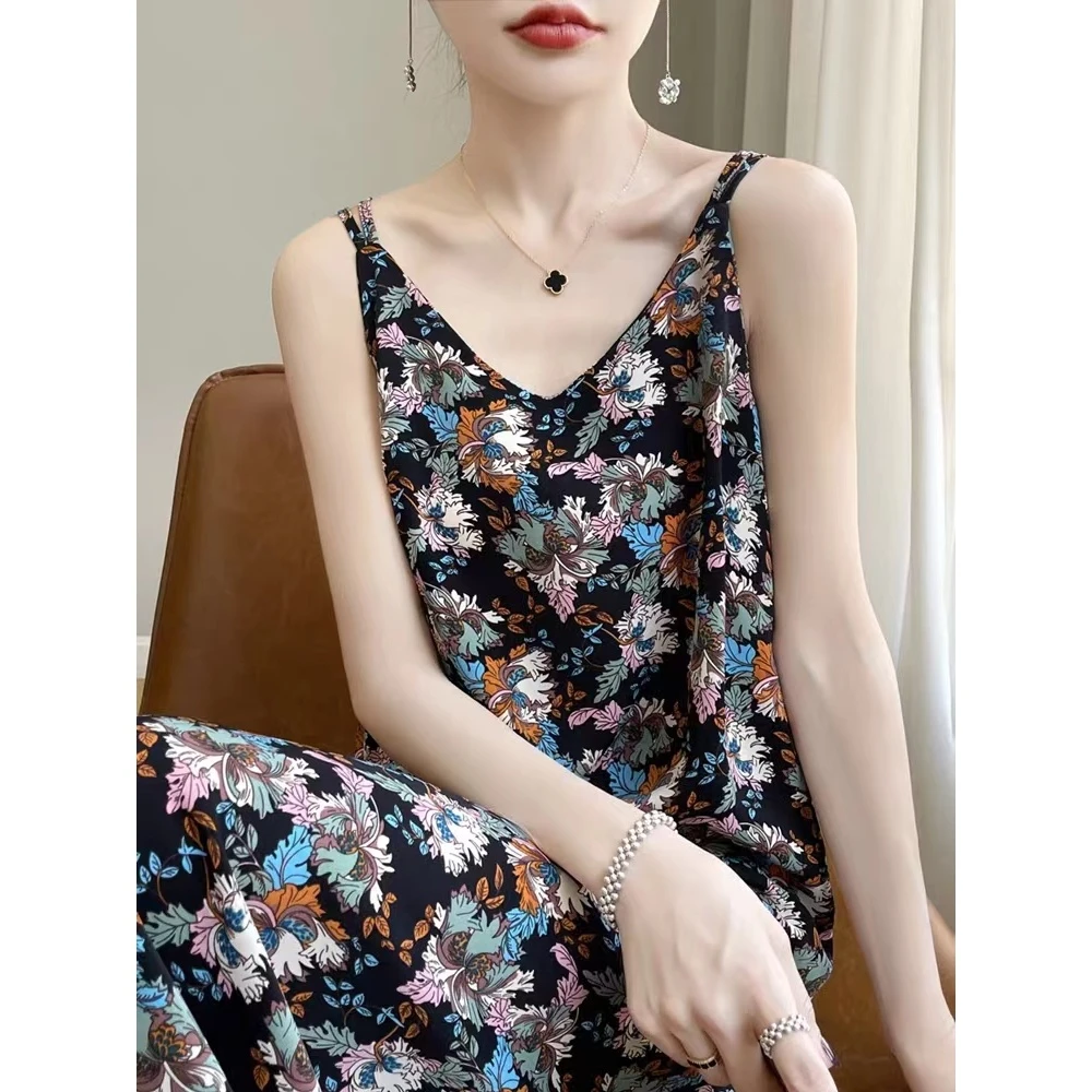 A04221 2025夏新款碎花吊带连衣裙