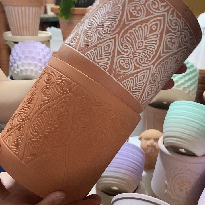 12×12几何直筒复古+红陶2个
