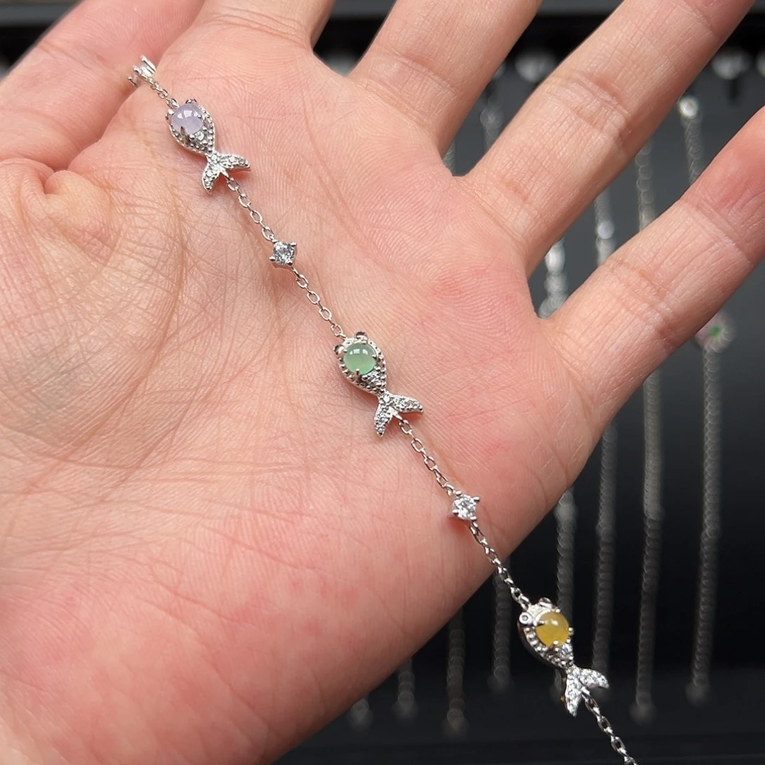 翡翠银S925镶嵌手链