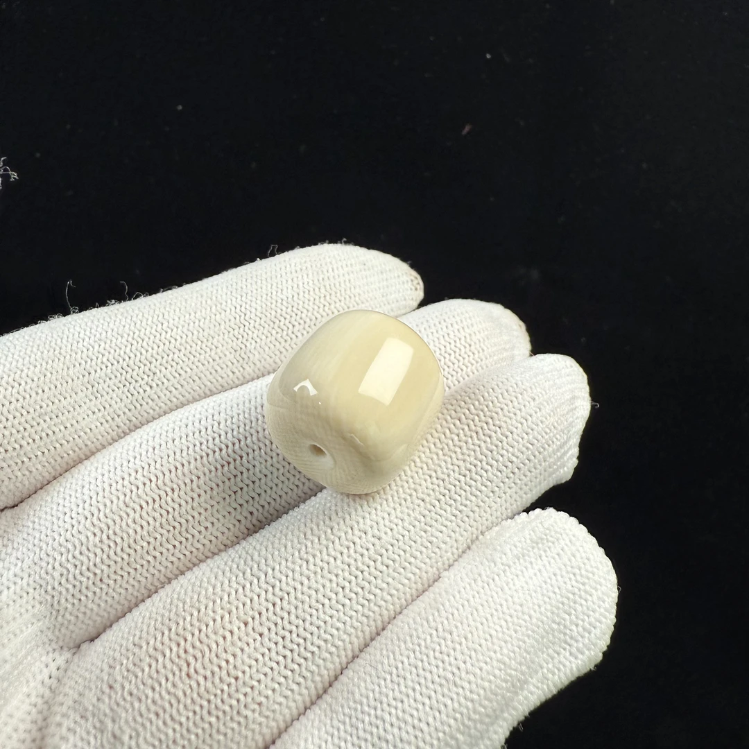 S5148天然猛犸牙 桶珠17.8*17.5mm 支持鉴定 假一罚四