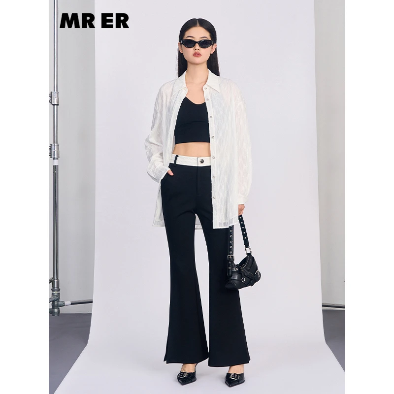 【小余专属】休闲百搭通勤高腰微喇裤R4C71363