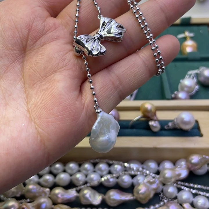 淡水珍珠项链合金