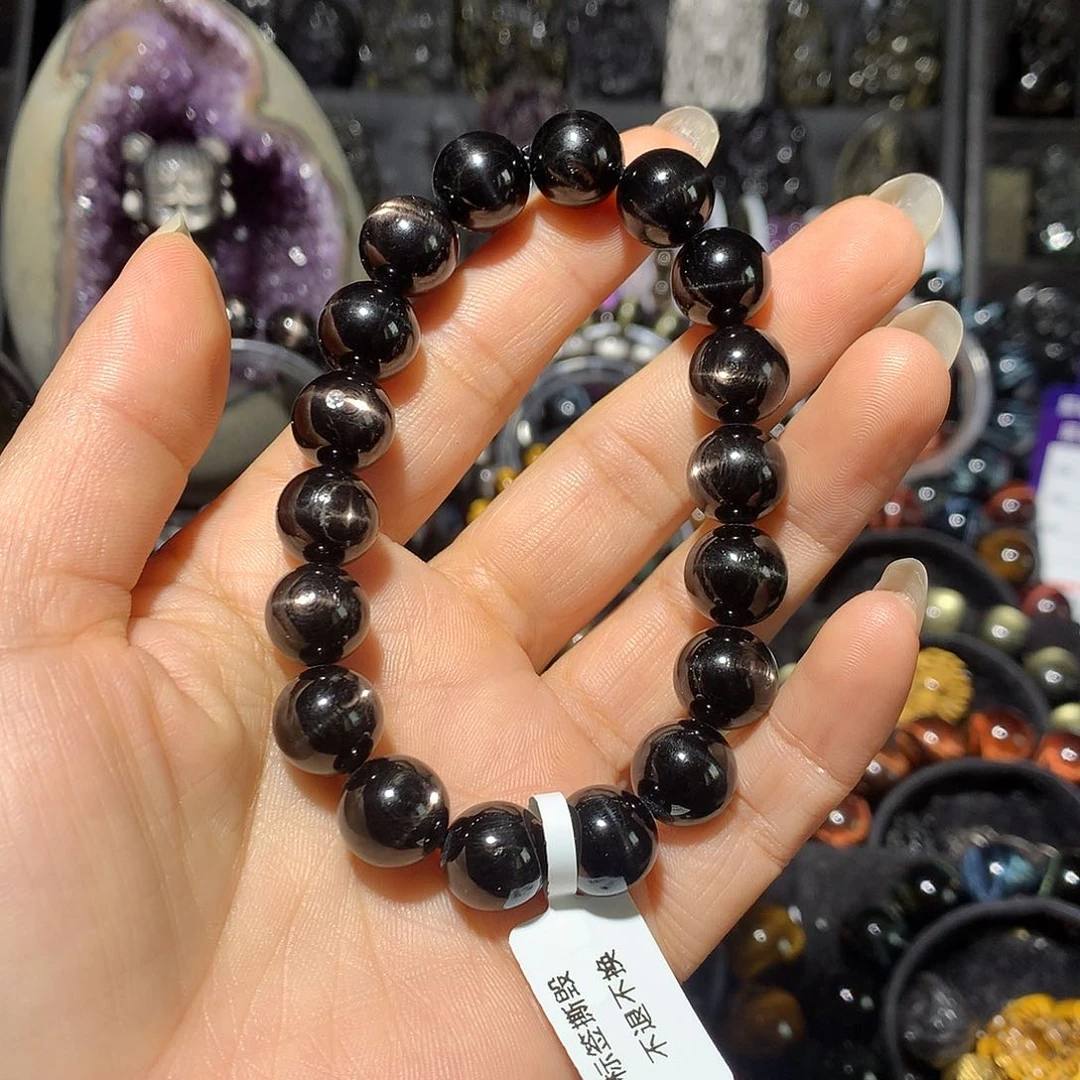 黑曜岩未镶嵌手链桃*儿