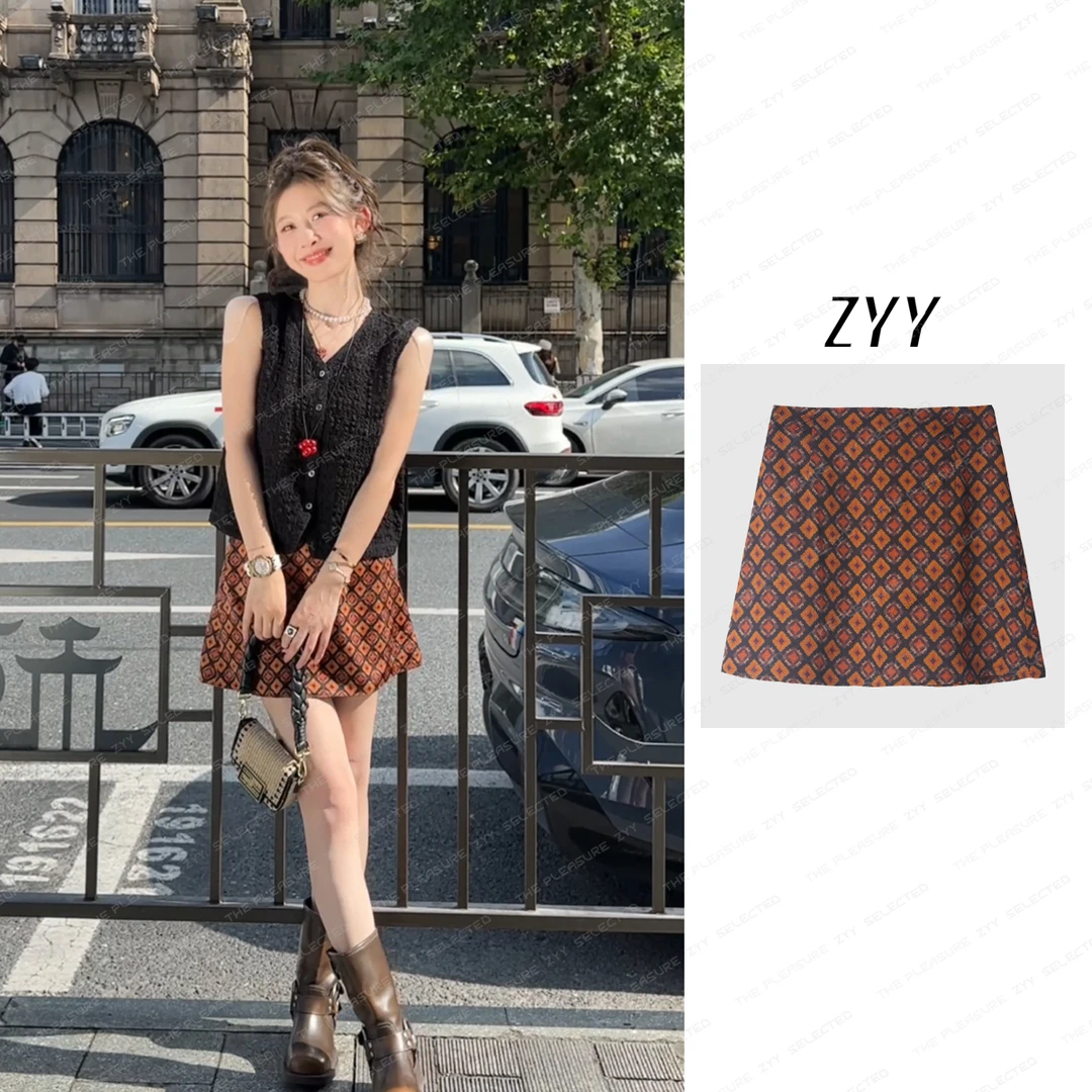 ZYY【柏林往事】2025/S新品复古菱形图案印花百搭女X25XDQ02247