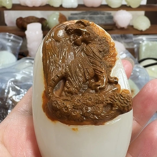 用***6砖雕石头手把件石头手把件