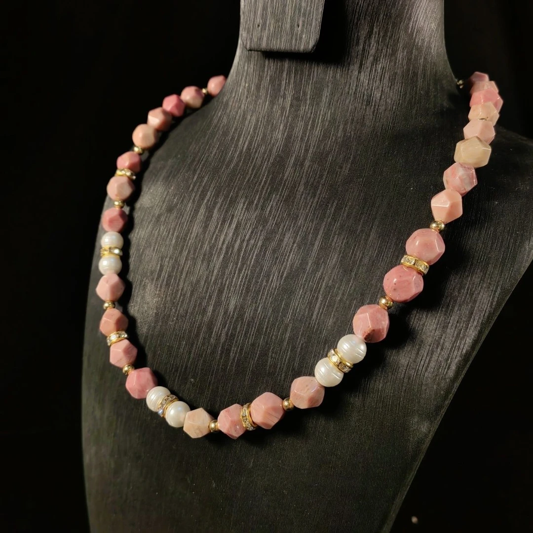 镀K金 项链 风华】经典淡雅粉色项链