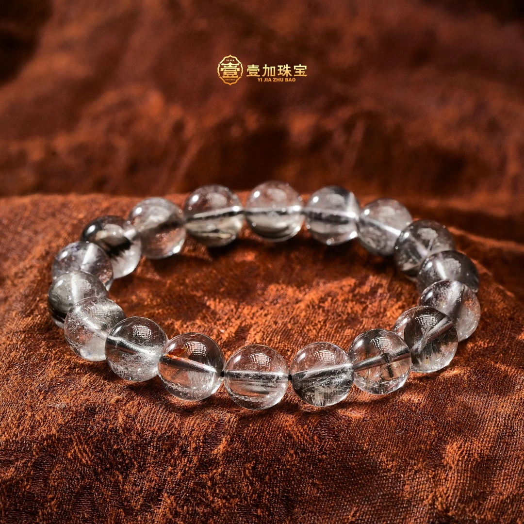 壹加师姐｜手工设计黑银钛水晶手串多样性发一1984LM