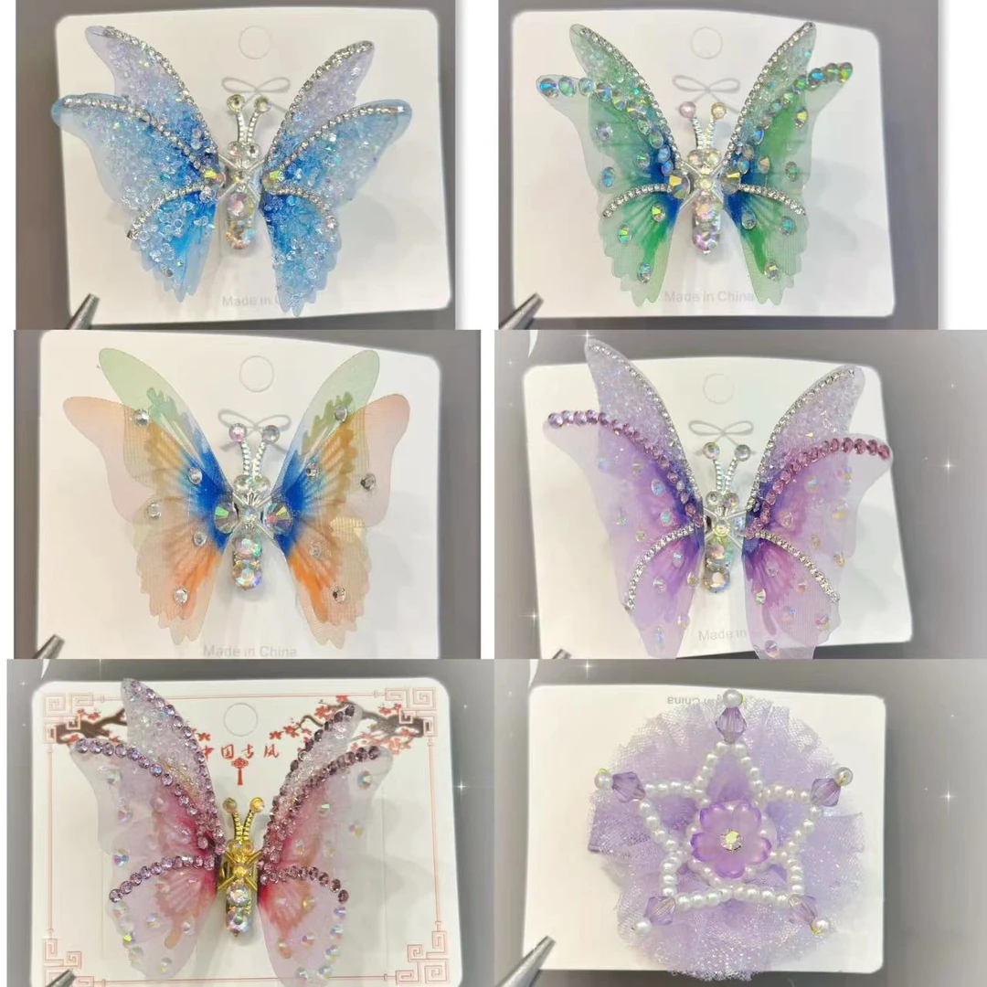 限量手作 纯手工蝴蝶古风汉服发饰爆品蝴蝶结公主发夹发钗配饰