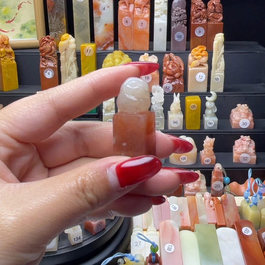 印石寿山石爱心兔