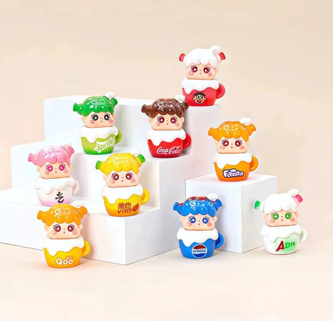 QQ气泡女孩饮料杯diy摆件