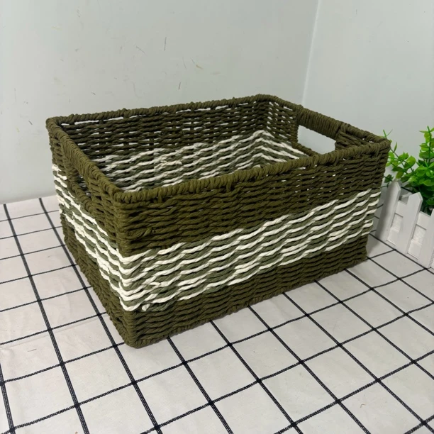 530微瑕款长32宽22.5高16.5手工编织收纳筐桌面杂物收纳筐