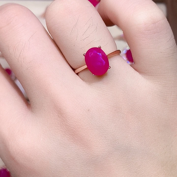 银S925镶嵌戒指红宝石