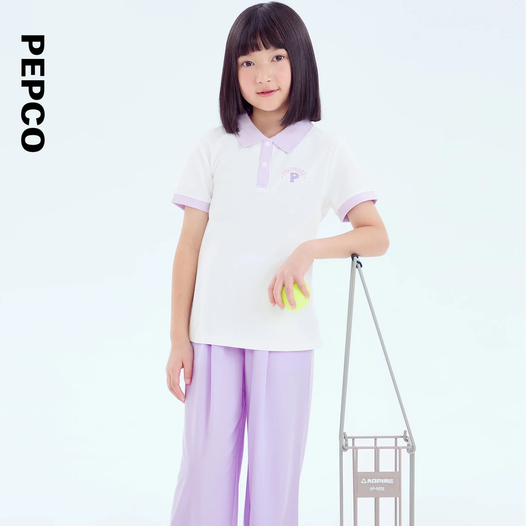 小猪班纳童装25夏装新款儿童POLO衫中大童女童翻领上衣822525206