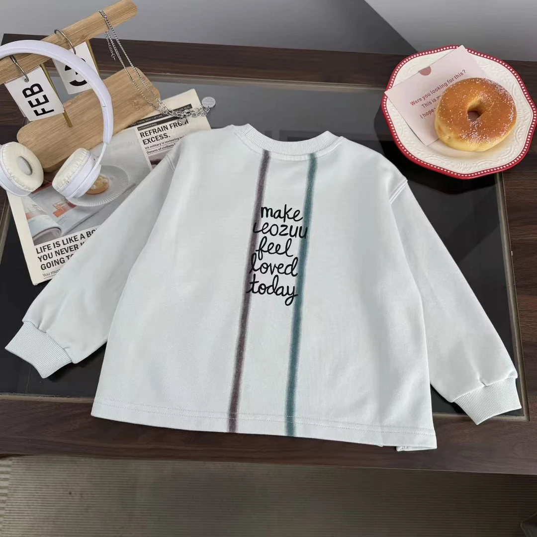 2025年儿童秋季新款时尚运动潮流白色打底衫BMQ252699