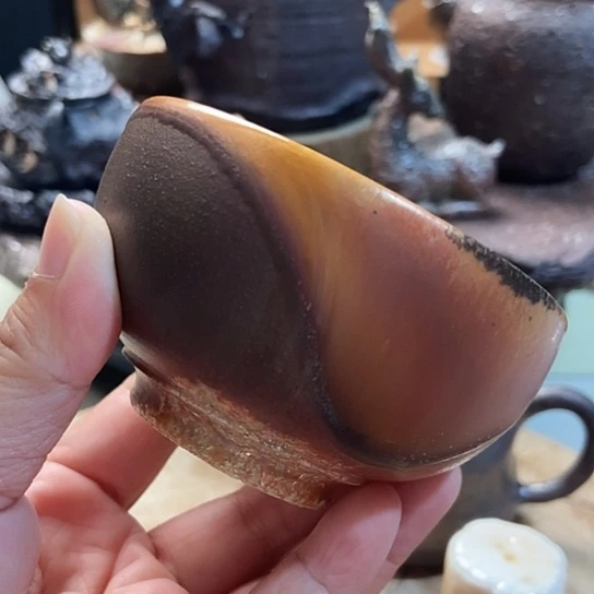 杯未落款 柴烧裸烧手作品