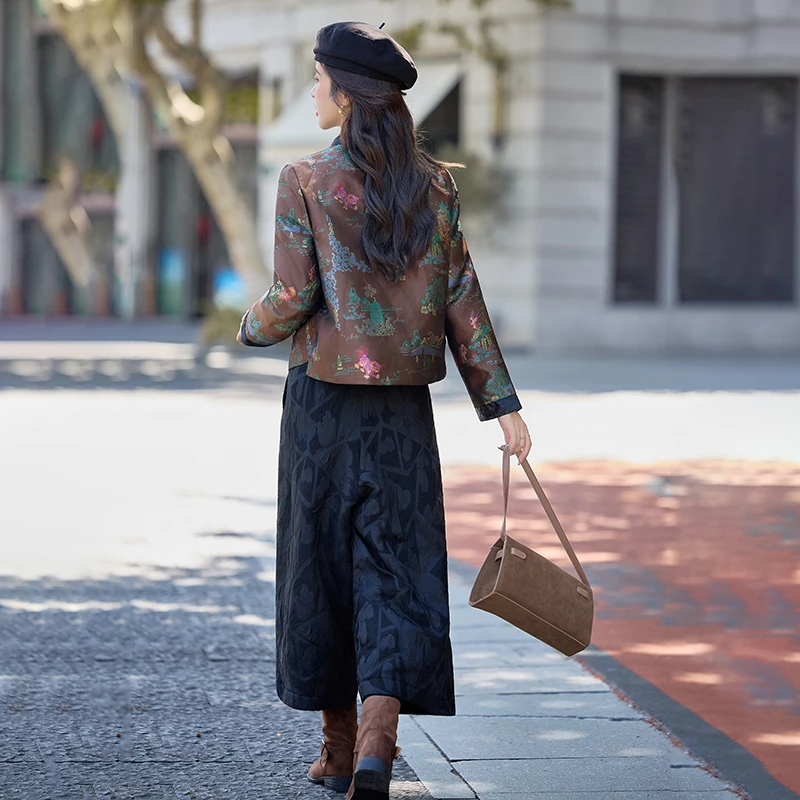 羽绒服女款爆款2025新款正品冬季外套阔腿裤白鸭绒新中式两件套装