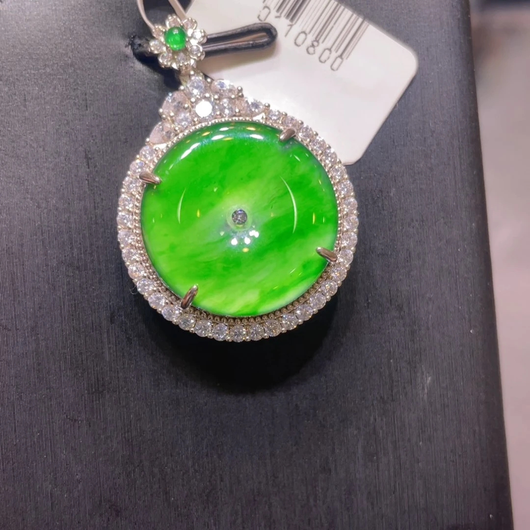 翡翠银S925镶嵌颈饰吊坠