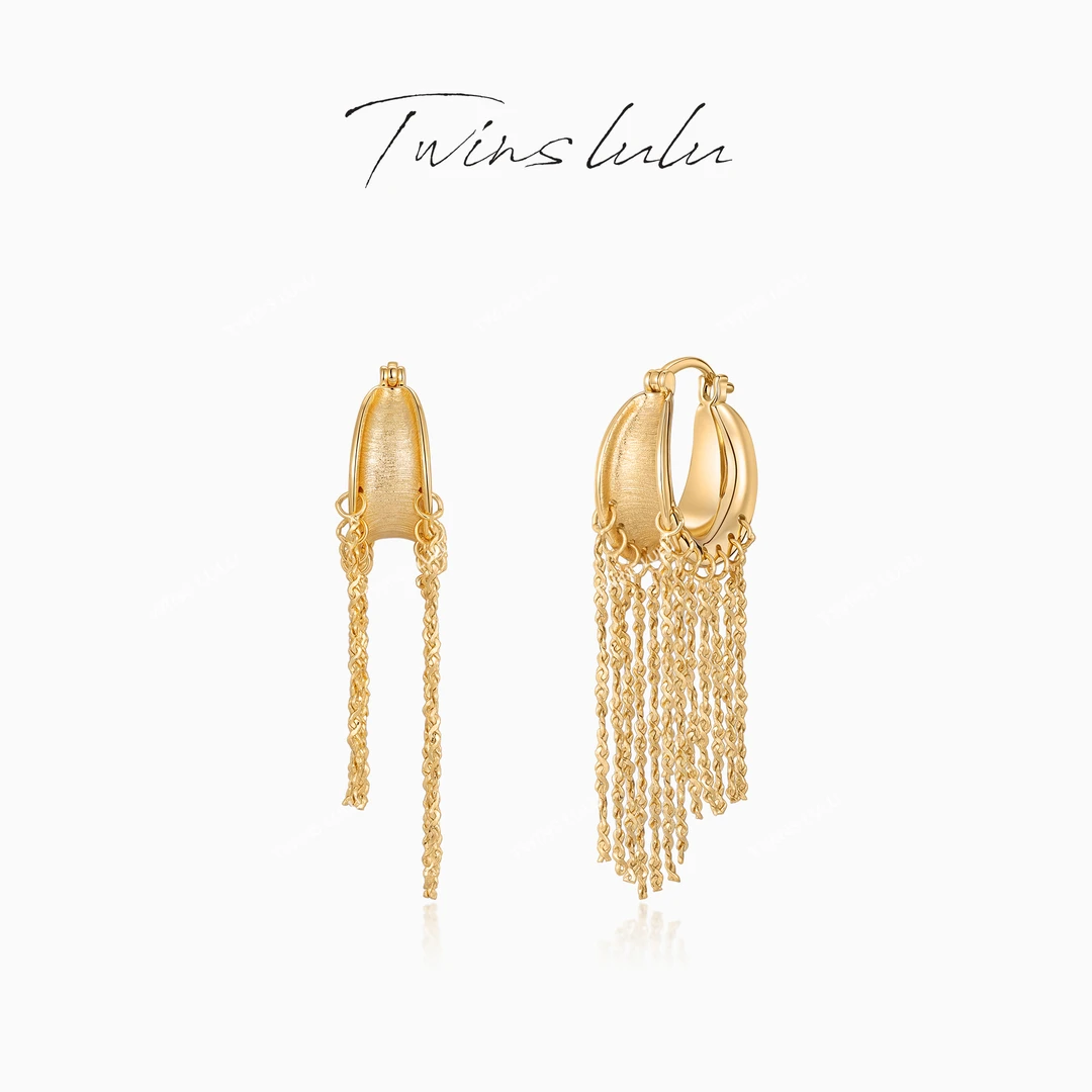 TWINS LULU 【金月流苏】圣诞节 时尚精致百搭流苏耳环TSL3268