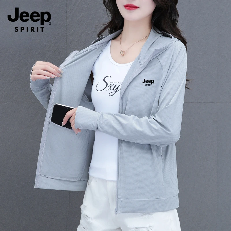 JEEP SPIRIT吉普防晒衣女长袖夏季新款冰丝速干防晒透气百搭外套