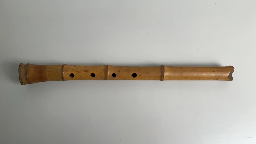 09日本原装进口回流尺八，长约48.5cm、口径约3.5cm、底部约5cm
