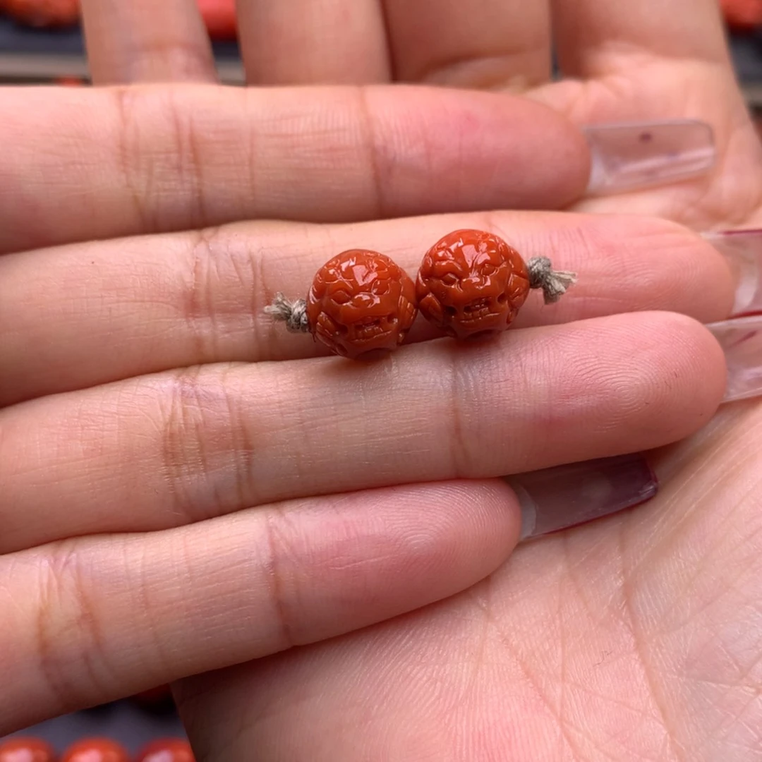 【闪购商品】南红玛瑙貔恘对珠9mm➕未镶嵌