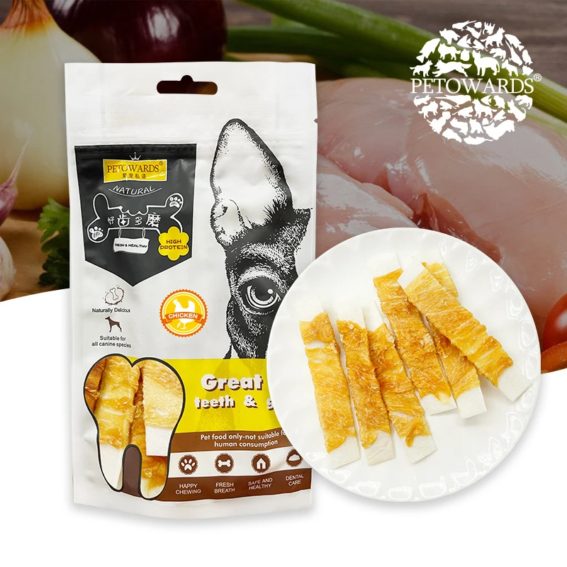 鸡肉洁齿皮片幼犬磨牙 狗狗 训练奖励  咬胶PETOWARDS 宠物零食