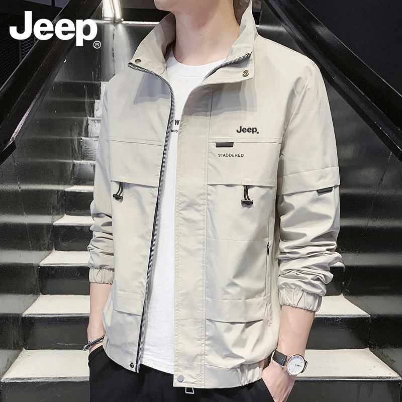 Jeep吉普男士立领夹克春秋新款韩版休闲宽松百搭帅气潮流外套男装