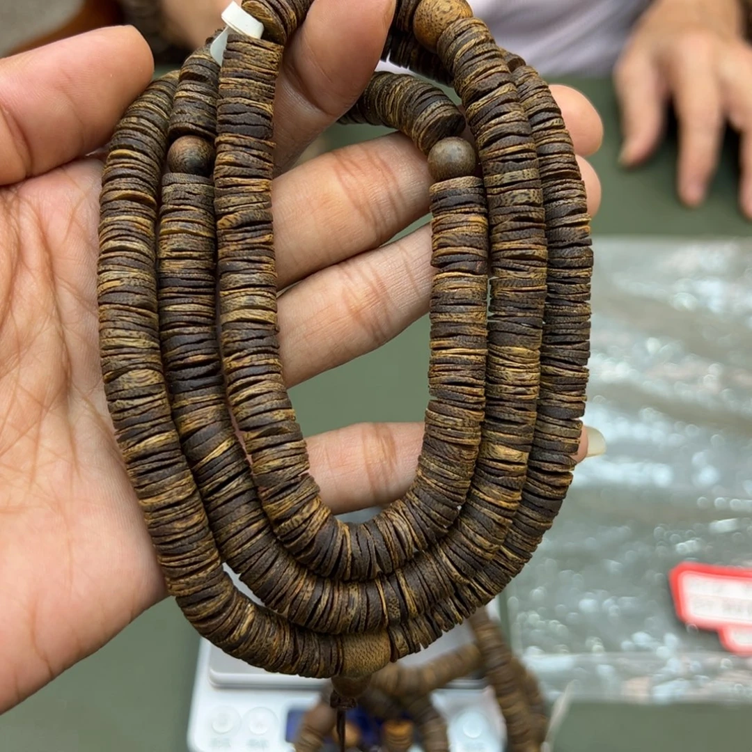 沉香手串海南老白棋沉水片珠卡9/45g多样性发一