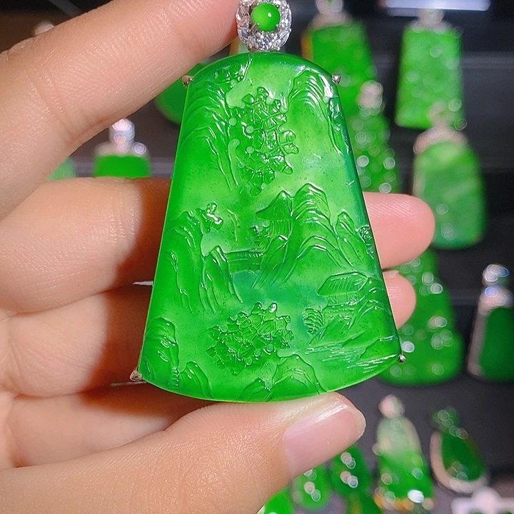 翡翠银S925镶嵌颈饰