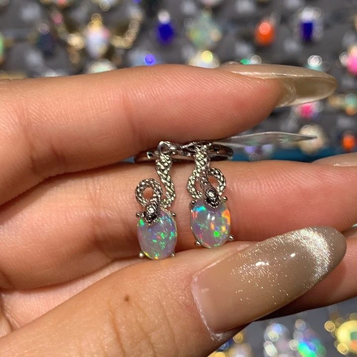 欧泊耳钉h银S925镶嵌P****?福利