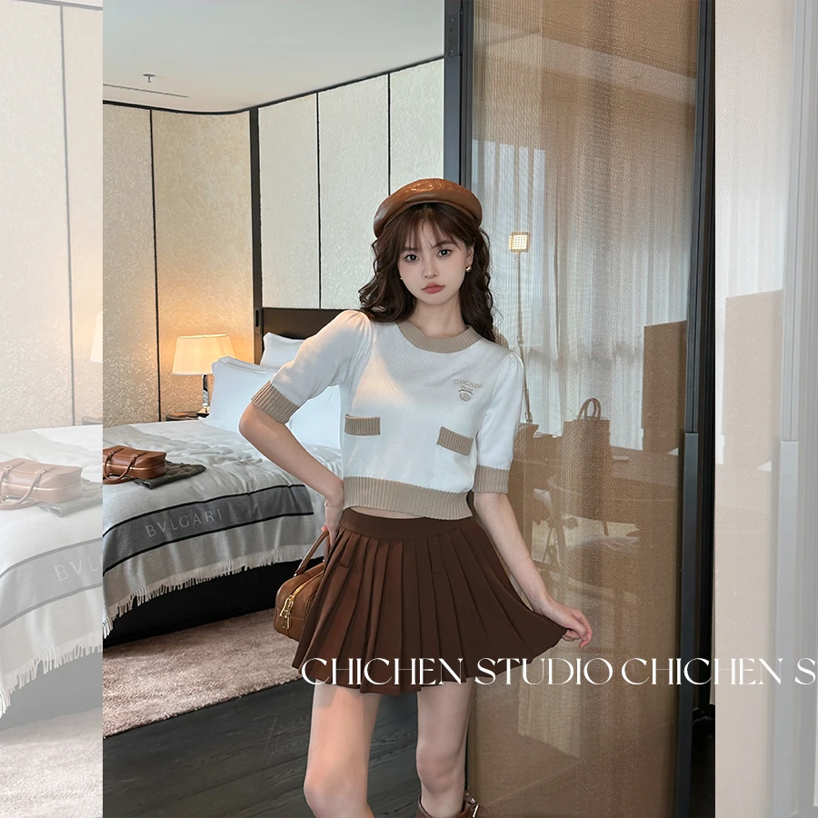 CHICHEN 《开挂了的针织衫》拼色gao级感针织衫