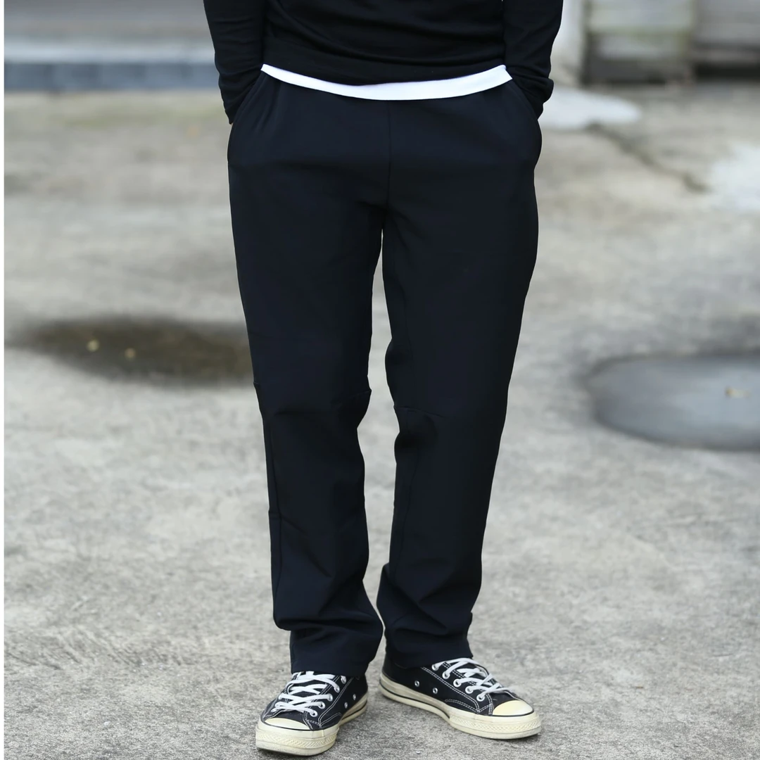 君砰1619 秋冬款防风防水软壳休闲加绒保暖锥形裤弹性裤子男款