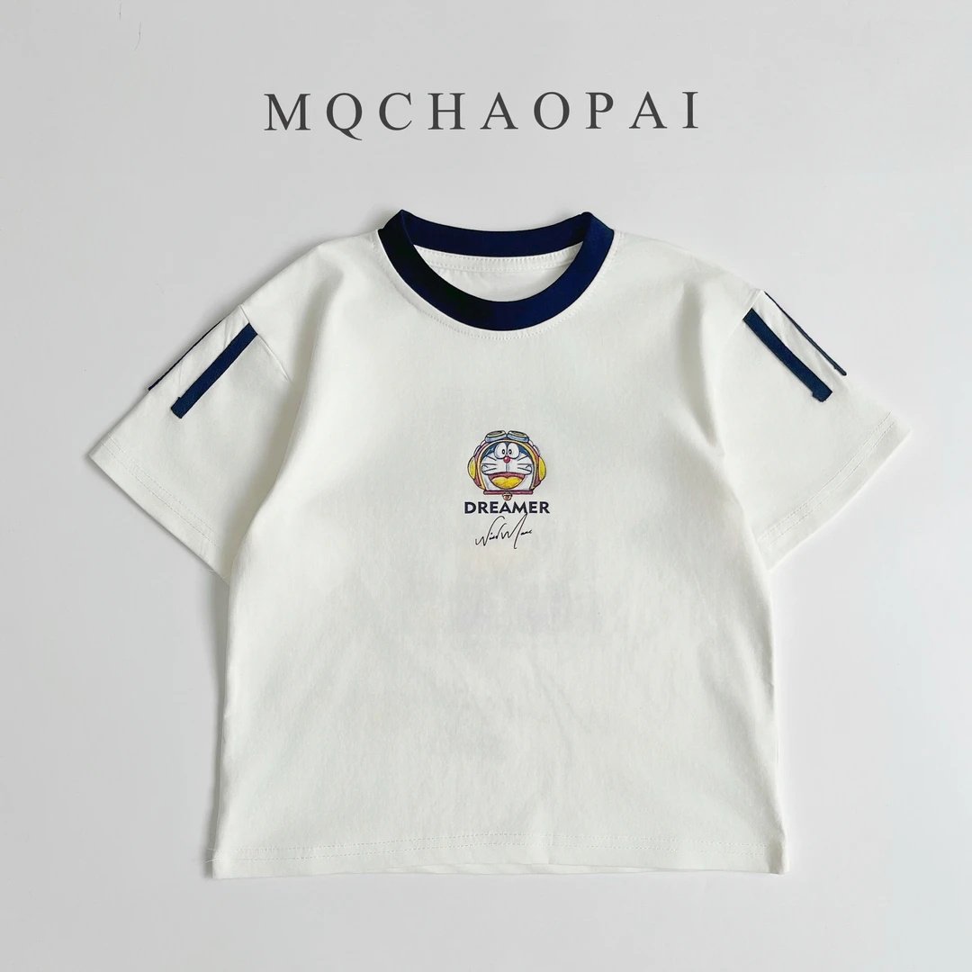 短袖2025男童夏季运动时尚百搭洋气儿童宽松印花