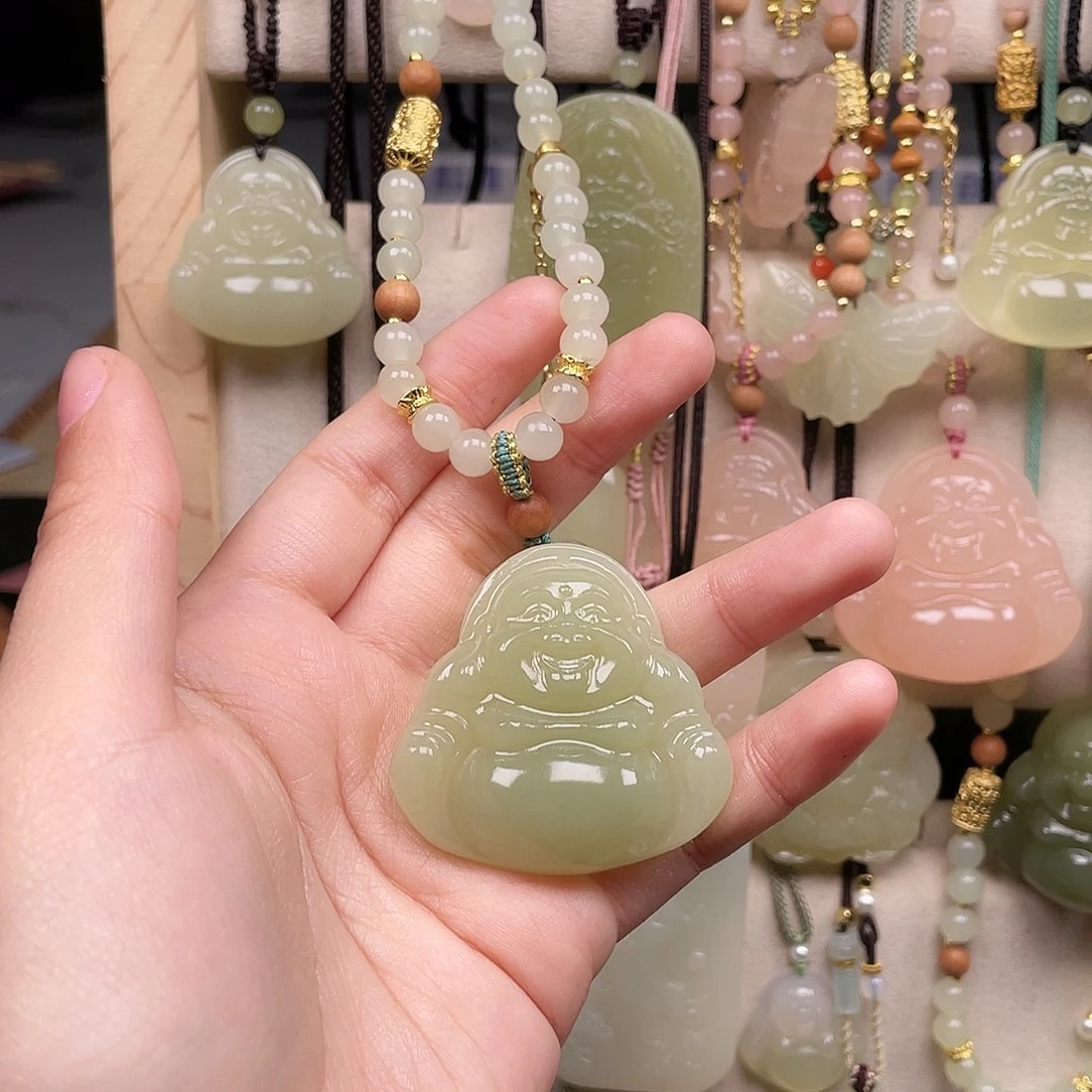 石英质玉合金颈饰43深绿佛 重工