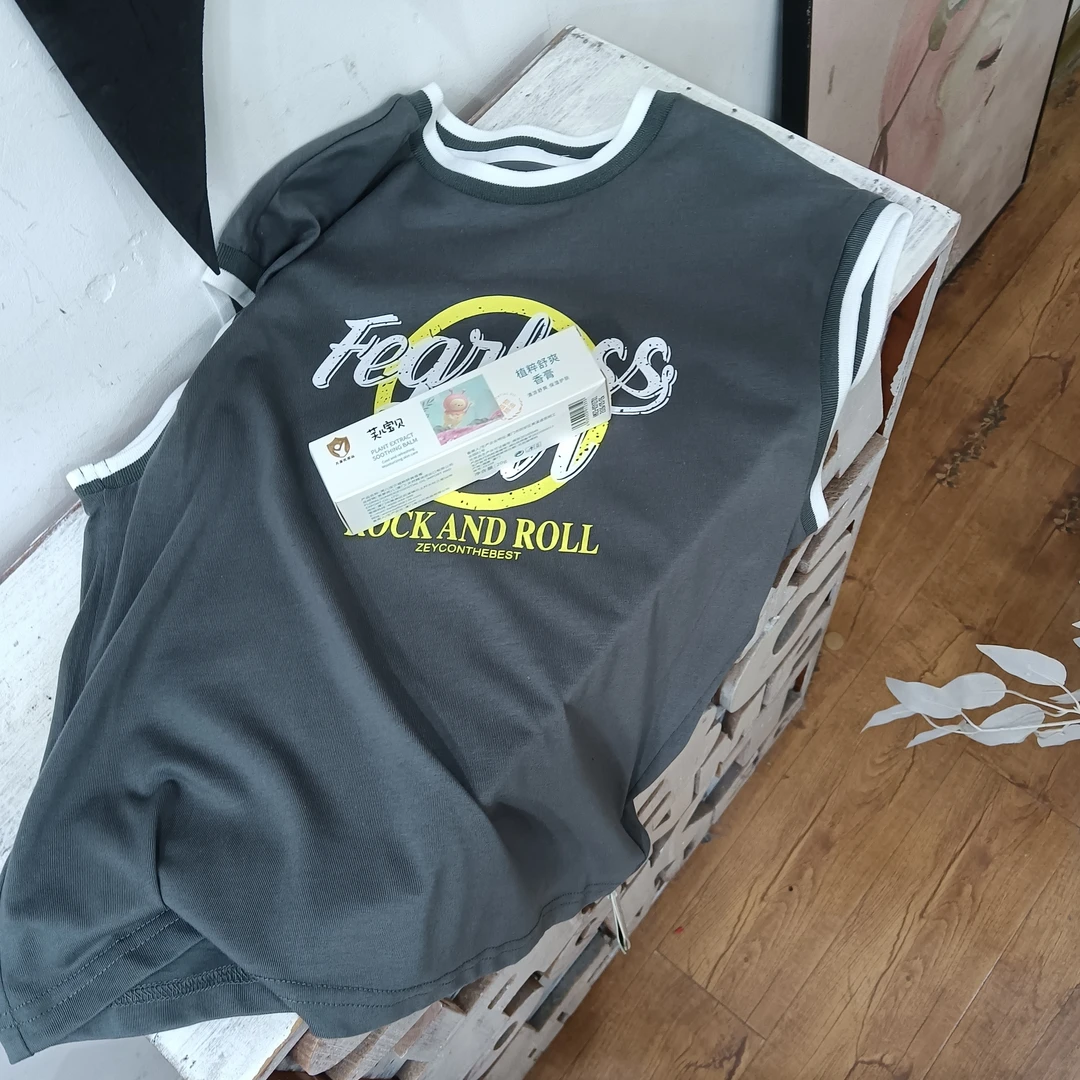 ZA312灰色背心字母上衣//香