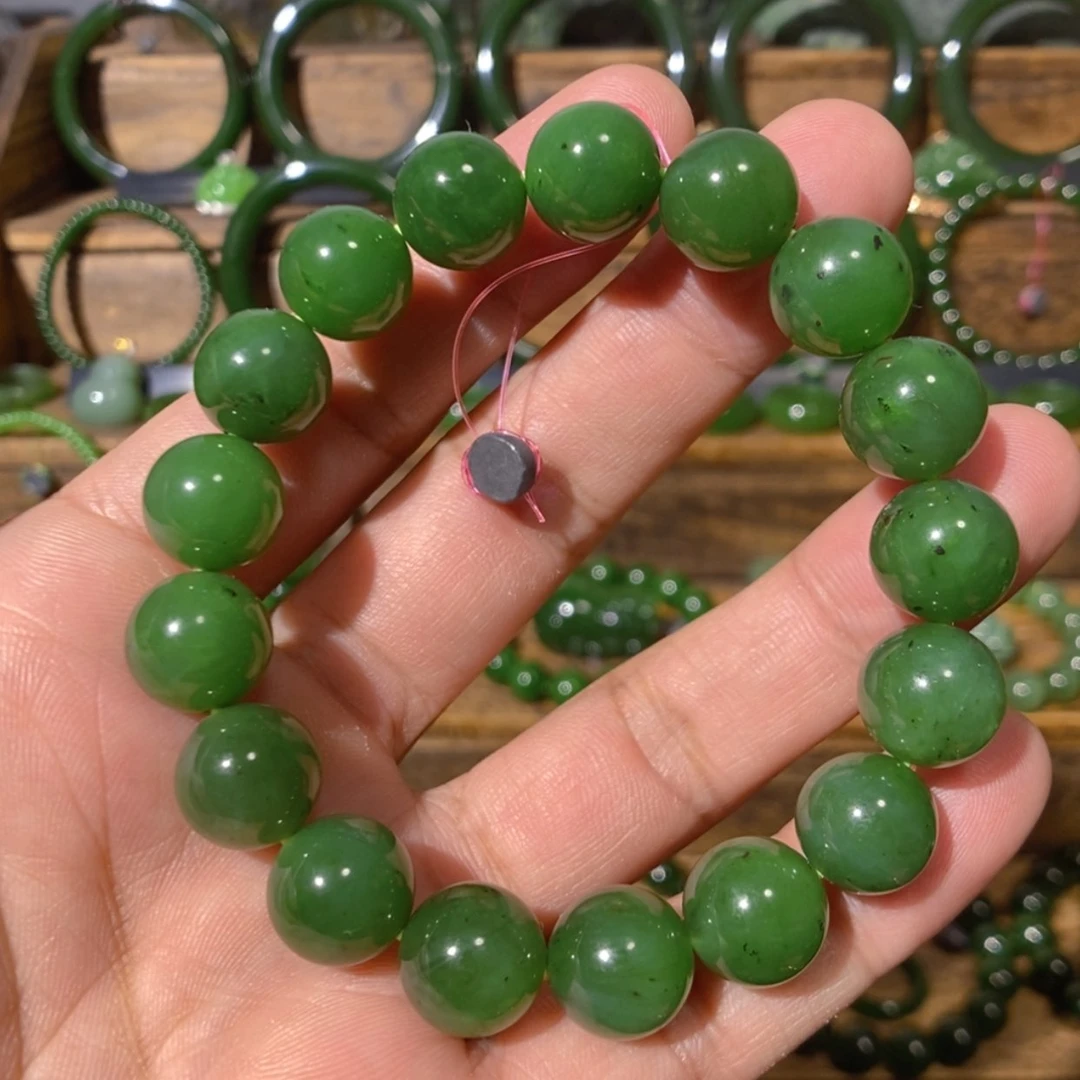 【闪购商品】吊坠(不含链)未镶嵌和田玉加拿大碧玉手串 12