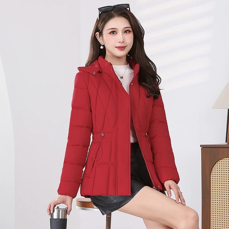 长袖常规款连帽薄款保暖棉衣棉服时尚女士韩版外套