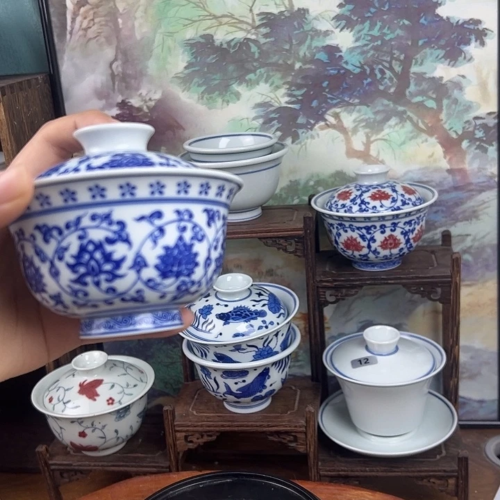 瓷其他缠枝莲盖碗