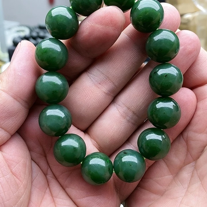 【闪购商品】未镶嵌手链和田玉碧玉16