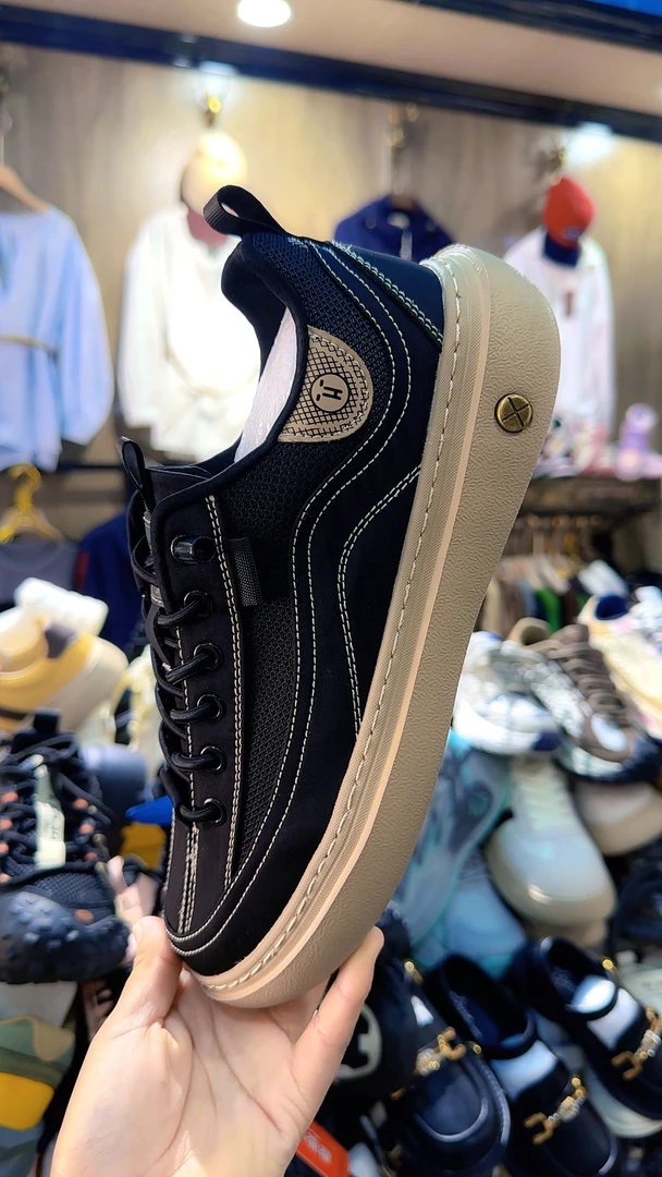 复古厚底休闲系带极简风布鞋潮流减震百搭运动风