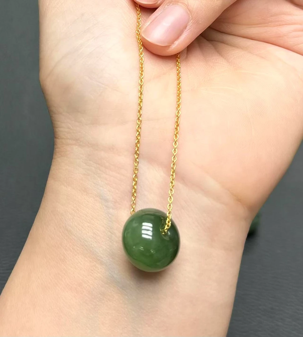 俄碧猫眼碧玉胖墩墩吊坠瑕疵（多样性 发其一）带链子
